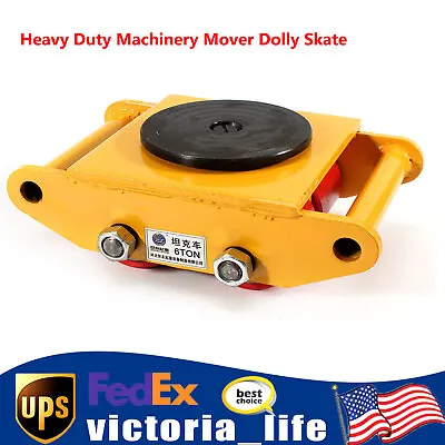 $37.05 • Buy 6T Heavy Duty Machinery Mover Dolly Skate Industrial Roller 360°Rotation Cap