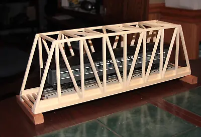 O Gauge 24 Handmade Poplar Thru Truss Bridge W/wt. Oak Ties For O Gauge Trains. • $48.95