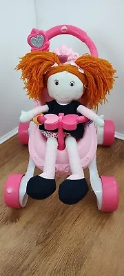 Fisher Price Princess Stroll Along Musical Walker Pram + JoJo Mamanbebe Ragdoll • £14.99