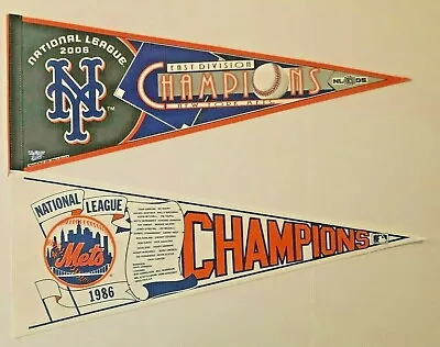 New York Mets Nl Division World Series Champs Vintage Mlb Baseball Pennant Lot • $19.99