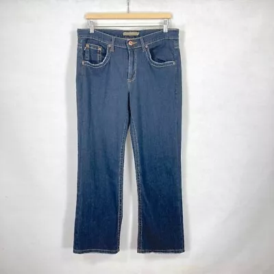 Vintage 90's Z. Cavaricci Mid Rise Straight Leg Denim Jeans Dark Wash Size 12 • $28