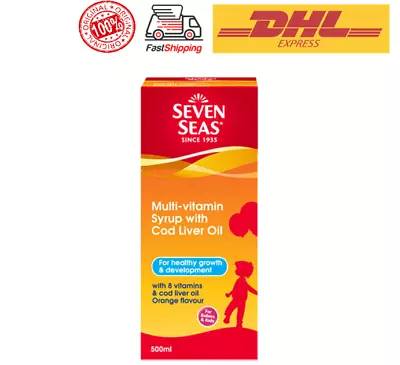 SEVEN SEAS Multivitamin Syrup With Cod Liver Oil 500ml FREE EXPRESS SHIPPING • $61.90