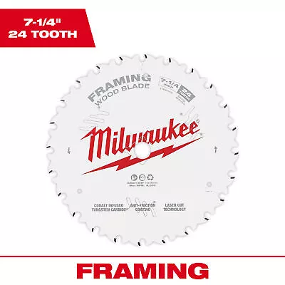 Milwaukee Framing Circular Saw Blade 7 1/4in. 24 Tooth Model# 48-40-0720 • $9.99