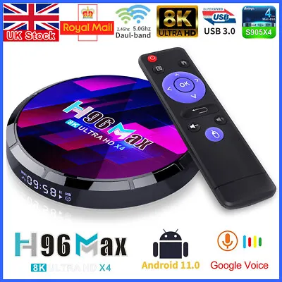 £42.95 • Buy H96 MAX X4 4GB+64GB Android 11.0 Amlogic S905X4 Smart TV Box HD Media Player UK