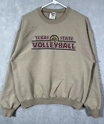 A1 Texas State Volleyball Crewneck Sweatshirt Mens Medium Beige Pullover • $3.60