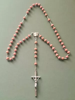 Red Wooden + Metal Crucifix Rosary #102 • £1.95