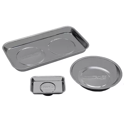 GRIP 3pc Magnetic Trays Stainless Steel Shop Magnet Organization Tools Set 99608 • $16.97