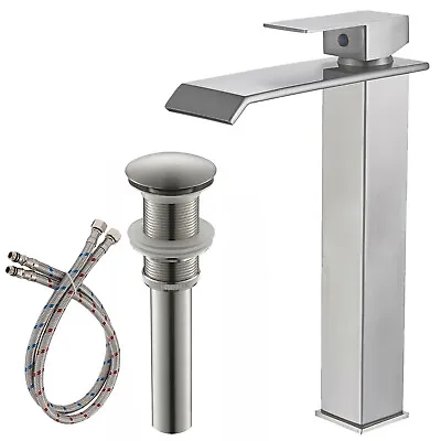 Bathroom Sink Faucet 1 Hole Single Handle Waterfall Lavatory Vanity Mixer Taps • $59