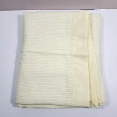 Vintage Chatham Baby Blanket Yellow Loose Waffle Weave Acrylic Acetate Binding • $44.95