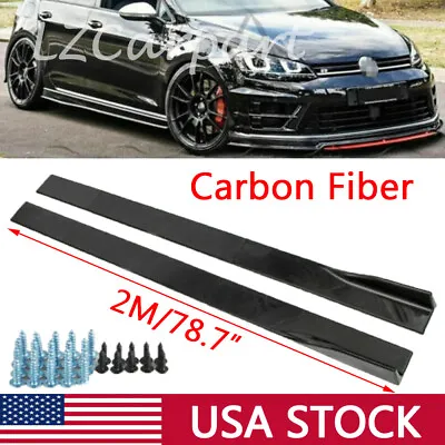 79  Carbon Fiber Car Side Skirt Rocker Panel Lip For VW Golf MK6 MK7 GTI Jetta A • $62.95