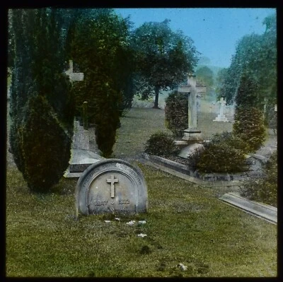 £15 • Buy Magic Lantern Slide GRAVE OF LORD F CAVENDISH C1890 PHOTO DERBYSHIRE DALES