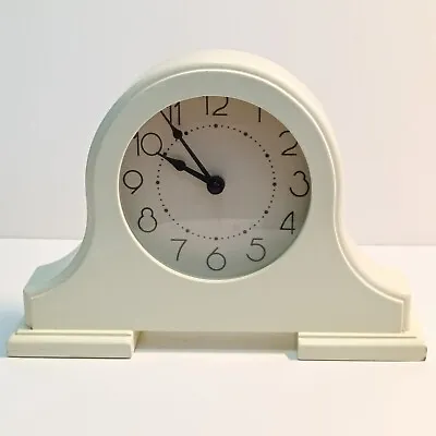 Wooden Napoleon Hat Shape Mantel Desk Shelf  Clock Quartz 27/20/6.5 Cm Cream.  • £14.44