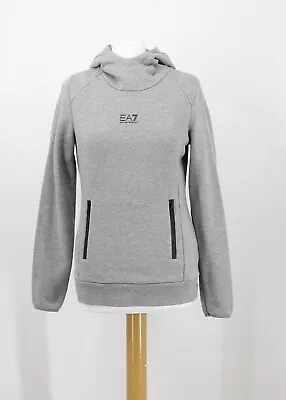 Ea7 Emporio Armani Fleece Tape Pockets Womens Hoodie Grey 6ktmw0tjecz Hh • £15.90