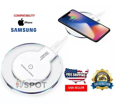 Wireless Charger Universal Slim Charging Pad Micro USB Cable IPhone Samsung W • $5.21