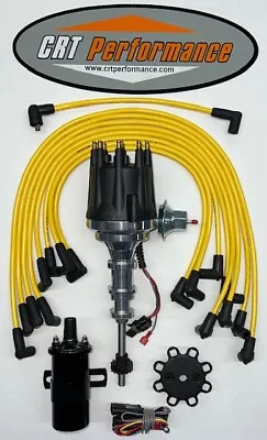 FORD Y Block 272 292 312 Small Cap HEI Distributor + 45K Coil + YELLOW USA Wires • $254.85