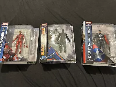 Diamond Select Marvel Captain America Black Panther And Iron Man • £20