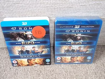 47 Ronin / RIPD / Immortals 3D Blu Ray 2013 2013 2011 Great Movies 3D Brand New • £4.80