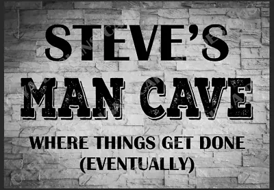 £5.99 • Buy Personalised Man Cave Metal Sign Wall Plaque Garden Bar Garage Shed Pub Door Tin