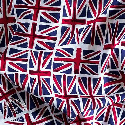 Union Jack Flag Fabric Retro Vintage-style 100% Cotton - Per Half Metre • £5