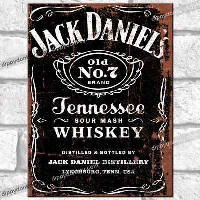 £5.95 • Buy JACK DANIELS (Black) Metal Signs Vintage Retro Mancave Wall Plaque Garage Shed