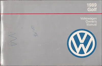 1989 VW Golf Owners Manual Volkswagen Owner User Operator Instruction Guide Book • $31.95