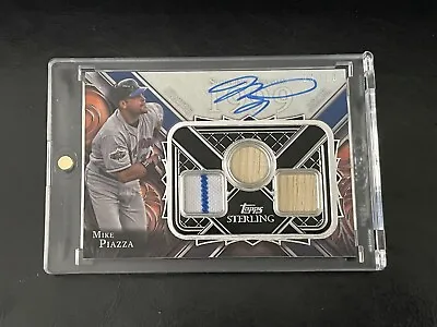 2022 Topps Sterling Mike Piazza Game Used Triple Mem Auto Autograph /10 SSP HOF • $149