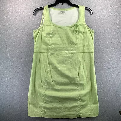 Motherhood Maternity Womens Dress Large Green Polka Dot Sleeveless Jumper • $14.36