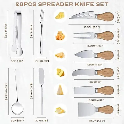 20× Cheese Knives Set Cheese Spatula Knife Butter Knife Stainless Steel Slicer • £14.39