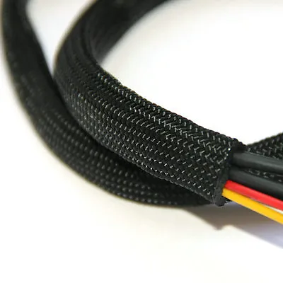 Braided Sleeving - Braid Cable Wiring Harness Loom Protection - Black • £5.59