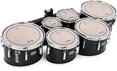 Dynasty Custom Elite Multi-Tenor Marching Drums Sextet - Black • $1729.95