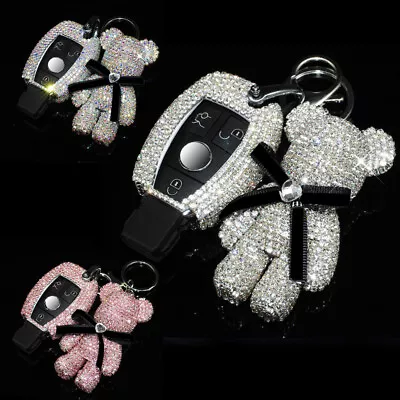 Bling Crystal Bear Case Cover For Benz GLK GLA GLC CLA CLS CLK Maybach Key Fob • $62.37