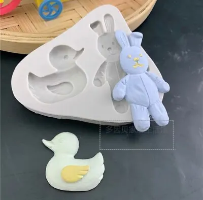 £3.69 • Buy Silicone Rabbit Duck Fondant Mould Easter Sugar Craft Cake Cupcake Topper