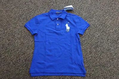 New Polo Ralph Lauren Women's SKINNY FIT Big Pony Polo Shirt - BLUE - Small • $19.95