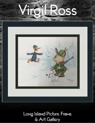 Virgil Ross Original Signed Model Sheet Drawing Early Daffy Porky Custom Framed • $595