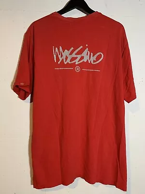 Vintage Y2k Mossimo Blood Red Graphic Graffiti Logo T Shirt • $24