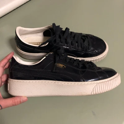 $29.95 • Buy PUMA Basket Patent Leather Navy Blue Women's Sneakers Shoes US11 EUR 42.5