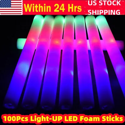 $85.49 • Buy Wholesale100X Foam Sticks RGB Thunder Wand Glow Sticks Flashing Light Rave Party
