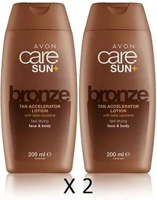 £12.50 • Buy 2 X Avon Care Sun Bronze Tan Accelerator Lotion With  Beta Carotene 200ml New