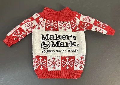 Makers Mark Bourbon Whisky Red & White Holiday Tight Knit Bottle Sweater NWOT • $7.95