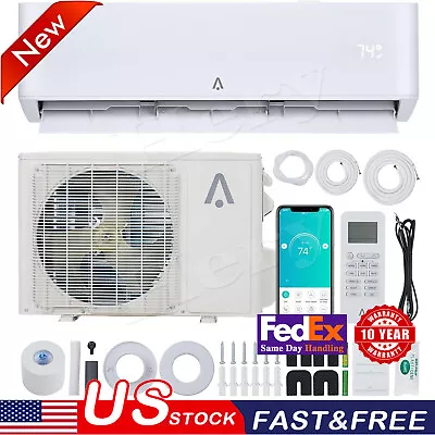 US 9000 BTU Mini Split Air Conditioner Heat Pump Ductless 23 SEER AC 110V Kit • $579.99