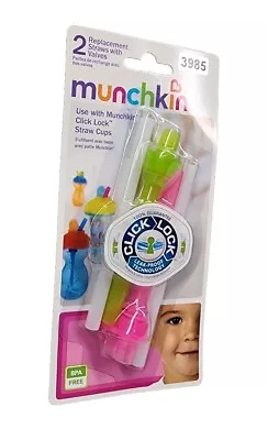 Pack Of 2 Munchkin Click Lock Replacement Straws With Valves • $14.72