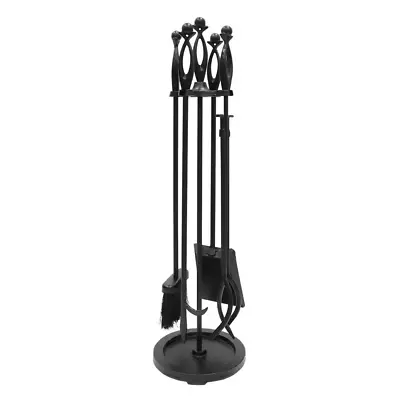 30 In. Tall 5-Piece Black Lincoln Retro Mid-Century Fireplace Tool Set • $206.83