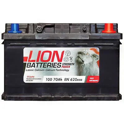 Lion Car Battery 100 12V 3 YEAR GUARANTEE 70AH 620CCA 0/1 B13 Spare 444771001  • £60.50