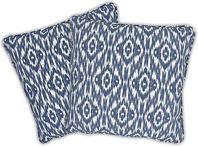 Cushion Cover Pro Handmade Piped Ashley Wilde Ikat Blue Various Sizes UK • £20.95