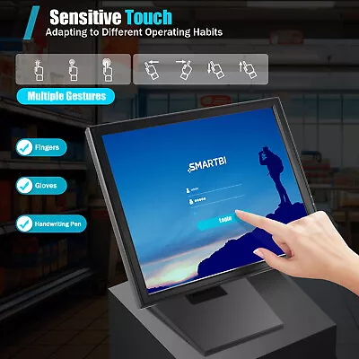 17 Inch Touch Screen LED Monitor POS Multi Touch Screen Vandal Proof FOR Cashier • $132.05