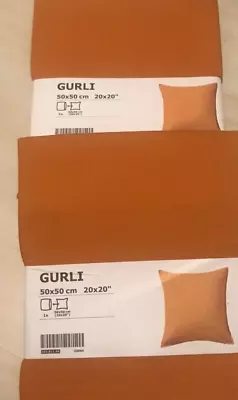 Ikea Gurli Orange Cushion Covers 50x50cm SET OF 2 NEW 102.811.46 • £19.99