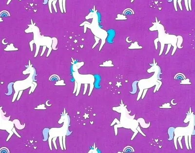 Fat Quarter Unicorns Fabric Unicorn  Mystical Horse Emma & Mila 100% Cotton  Fq  • $2.99