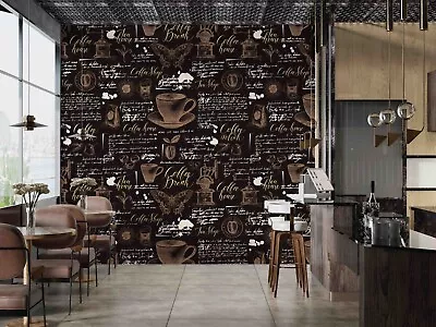3D Retro Tea Coffee Theme Wallpaper Wall Mural Peel And Stick Wallpaper 316 • $225.18