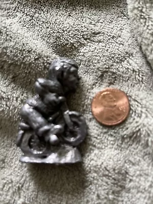 Miniature Collectible Figurine Pewter Man Riding A Bike • $12