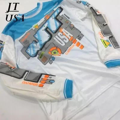 VTG JT Racing USA Motocross Jersey Cyborg White/ Blue Size L Mint • $118.59